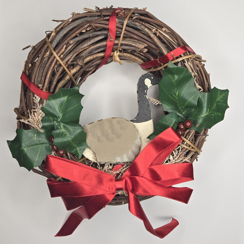 Cottagecore Goose Wreath with Red Accents Special Gifts By Crowning Touch